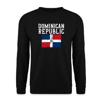 Dominican Republic Flag Souvenir - Unisex Sweatshirt - black - Front - Alina (178cm) & Michal (187cm)