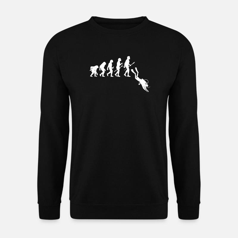 Taucher Evolution - Tauchen - Unisex Pullover - Schwarz