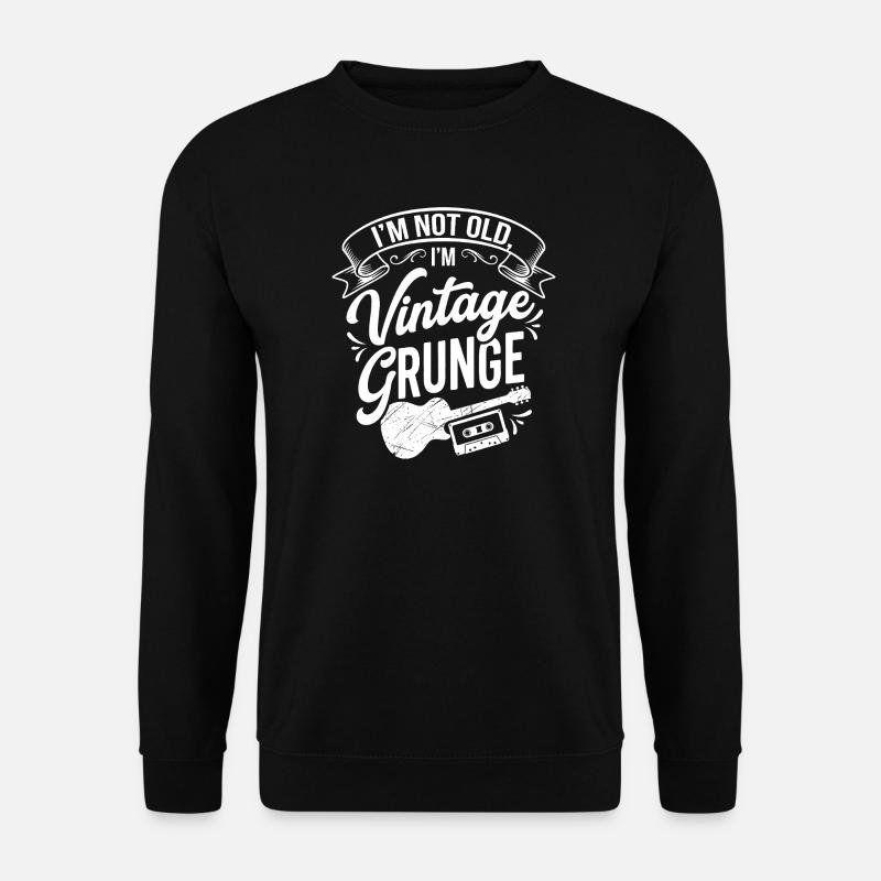 Vintage grunge-tröja med gitarr - Unisextröja - svart