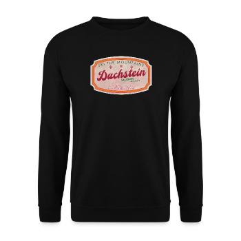 Dachstein Austria Alpenabzeichen-Druck - Unisex Pullover - Schwarz - Vorne - Alina (178cm) & Michal (187cm)