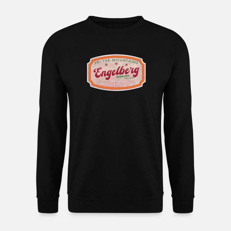 Engelberg Schweiz Skigebirge-Abzeichen - Unisex Pullover - Schwarz
