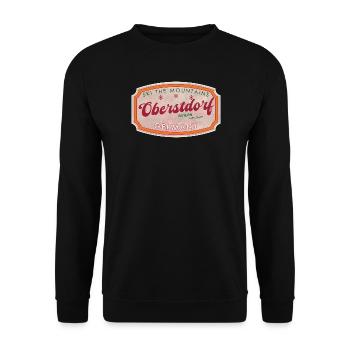 Oberstdorf Bavaria Retro Ski Label - Unisex Sweatshirt - black - Front - Alina (178cm) & Michal (187cm)
