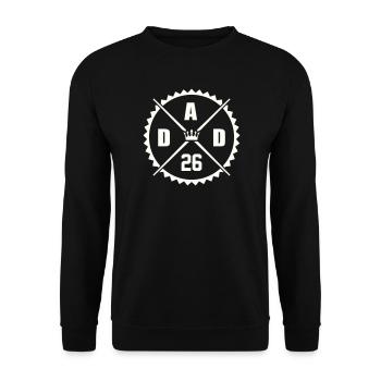 Dad 26 - Unisex Pullover - Schwarz - Vorne - Alina (178cm) & Michal (187cm)