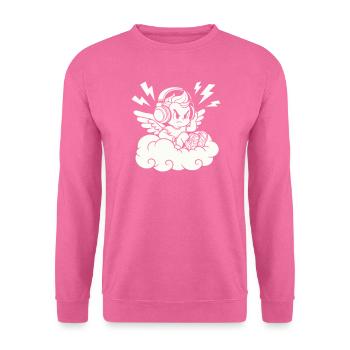 Musik Engel – Cherub mit Kopfhörern - Unisex Pullover - Pink - Vorne