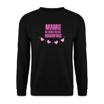 Gorgeous granny of both girls - Unisex Sweatshirt - black - Front - Alina (178cm) & Michal (187cm)