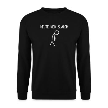 No slalom today funny après ski skier ski - Unisex Sweatshirt - black - Front - Alina (178cm) & Michal (187cm)