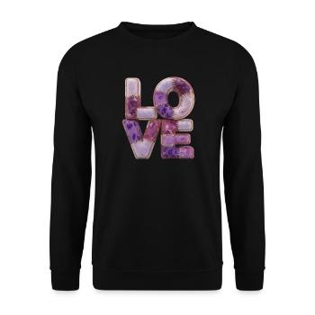 Patchwork Love Quiltlook Lettering - Unisex Sweatshirt - black - Front - Alina (178cm) & Michal (187cm)