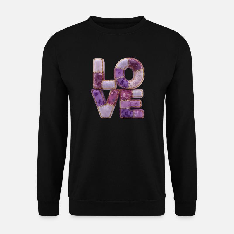 Patchwork Love Quiltlook Lettering - Unisex Sweatshirt - black