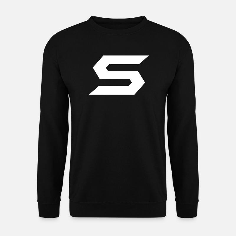 Geometrischer Zickzack-Kontrast - Unisex Pullover - Schwarz