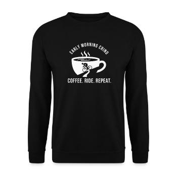 Tee de cyclisme à grind tôt le matin - Sweat-shirt Unisexe - noir - Devant - Alina (178cm) & Michal (187cm)