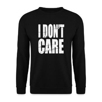 Don't Care Grunge Schriftzug - Unisex Pullover - Schwarz - Vorne - Alina (178cm) & Michal (187cm)
