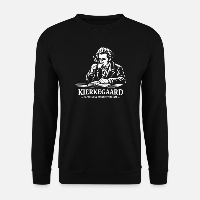 Kierkegaard Coffee Existentialisme - Sweat-shirt Unisexe - noir