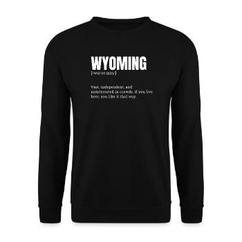 Wyoming Bold Terrain Typography - Unisex Sweatshirt - black - Front - Alina (178cm) & Michal (187cm)
