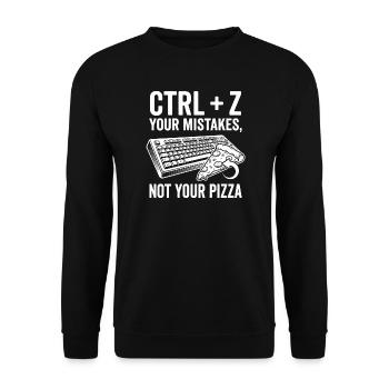 Ctrl + Z Your Mistakes Not Pizza - Unisex Sweatshirt - black - Front - Alina (178cm) & Michal (187cm)