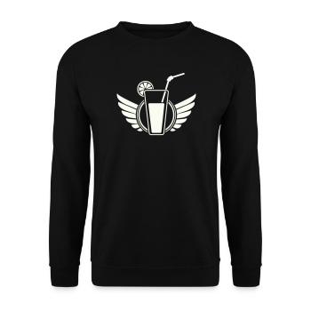 Wing cocktail with lemon slice - Unisex Sweatshirt - black - Front - Alina (178cm) & Michal (187cm)