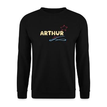 Arthur - Unisex Pullover - Schwarz - Vorne - Alina (178cm) & Michal (187cm)