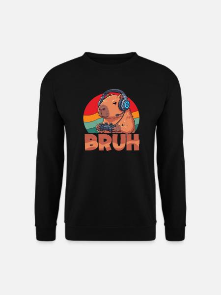 Capybaras Retro Bruh Gaming Mignons - Sweat-shirt Unisexe - noir