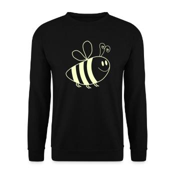 Lächelnde Bienchen Muster - Unisex Pullover - Schwarz - Vorne - Alina (178cm) & Michal (187cm)