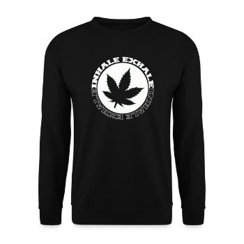 Logo rond de feuilles de cannabis - Sweat-shirt Unisexe - noir - Devant - Alina (178cm) & Michal (187cm)