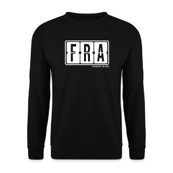 Frankfurt FRA, City Souvenir T-shirt, Tasse,  Bag - Unisex Pullover - Schwarz - Vorne - Alina (178cm) & Michal (187cm)