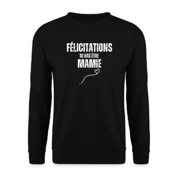 Congratulations, you're going to be a granny - Unisex Sweatshirt - black - Front - Alina (178cm) & Michal (187cm)