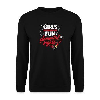 Fund-damental Rights – Strong Women's Statement - Unisex Sweatshirt - black - Front - Alina (178cm) & Michal (187cm)