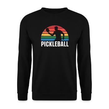 Silhouette du coucher de Pickleball - Sweat-shirt Unisexe - noir - Devant - Alina (178cm) & Michal (187cm)