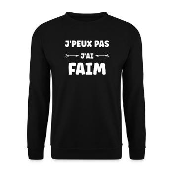 J'peux pas j'ai faim - Sweat-shirt Unisexe - noir - Devant - Alina (178cm) & Michal (187cm)