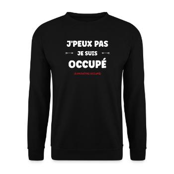 I can't, I'm busy - Unisex Sweatshirt - black - Front - Alina (178cm) & Michal (187cm)