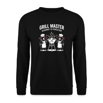 Grill Master Bear Chef Duo - Unisex Sweatshirt - black - Front - Alina (178cm) & Michal (187cm)