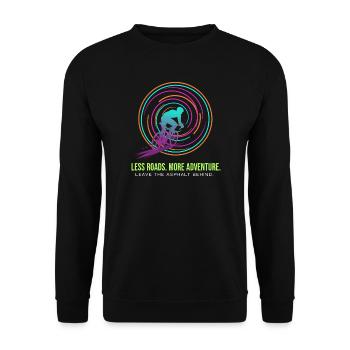 Radabenteuer: Neon Spiral - Unisex Pullover - Schwarz - Vorne - Alina (178cm) & Michal (187cm)