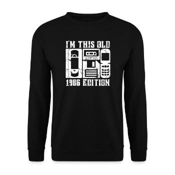 I'm This Old 1986 Edition Retro Design - Unisex Sweatshirt - black - Front - Alina (178cm) & Michal (187cm)