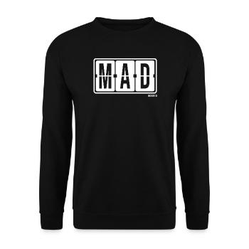 Madrid MAD, City Souvenir Socks, Bag, Mug - Unisex Sweatshirt - black - Front - Alina (178cm) & Michal (187cm)
