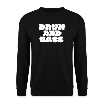 Drum and Bass fettes Logo-Design - Unisex Pullover - Schwarz - Vorne - Alina (178cm) & Michal (187cm)