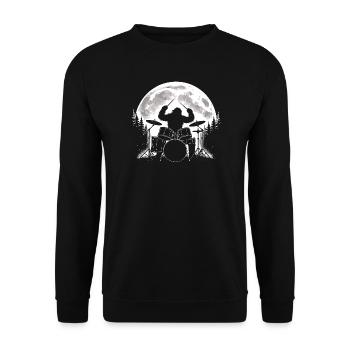 Bigfoot Batteur Moon - Sweat-shirt Unisexe - noir - Devant - Alina (178cm) & Michal (187cm)
