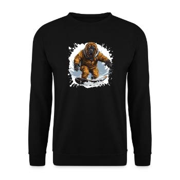 Mastiff Hund Snowboard - Unisex Pullover - Schwarz - Vorne - Alina (178cm) & Michal (187cm)