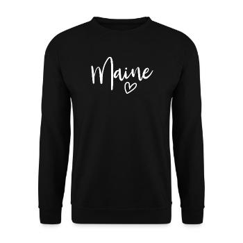Maine Heart Women's Love Maine - Unisex Sweatshirt - black - Front - Alina (178cm) & Michal (187cm)