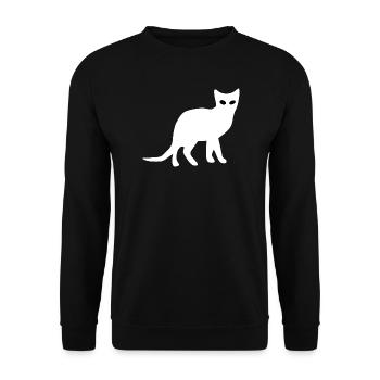 Silhouette de chat Cadeau Cadeau Amoureux des Chats - Sweat-shirt Unisexe - noir - Devant - Alina (178cm) & Michal (187cm)