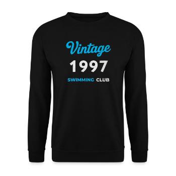 Vintage 1997 – Swimming Club Retro Geburtsjahr - Unisex Pullover - Schwarz - Vorne - Alina (178cm) & Michal (187cm)
