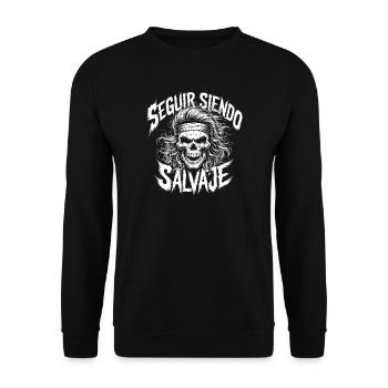 Remain Wild Skull - Unisex Sweatshirt - black - Front - Alina (178cm) & Michal (187cm)