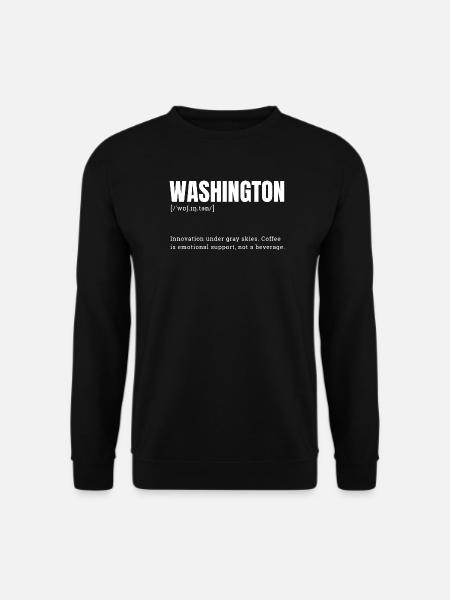 Washington Grunge Typo Print - Unisex Sweatshirt - black