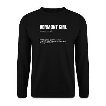Vermont Girl: Authentic & Durable - Unisex Sweatshirt - black - Front - Alina (178cm) & Michal (187cm)
