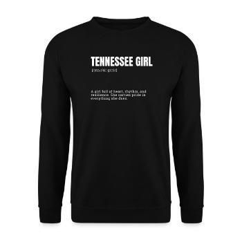Tennessee Girl: Herz Rhythmus Stolz - Unisex Pullover - Schwarz - Vorne - Alina (178cm) & Michal (187cm)