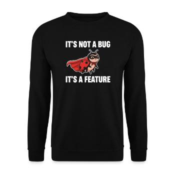 No Bug, Just Feature – Superhero Ladybug - Unisex Sweatshirt - black - Front - Alina (178cm) & Michal (187cm)