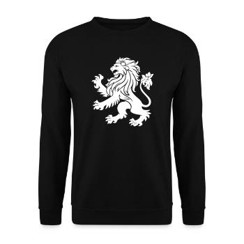 Wappenlöwe Heraldik Symbol Weiß - Unisex Pullover - Schwarz - Vorne - Alina (178cm) & Michal (187cm)