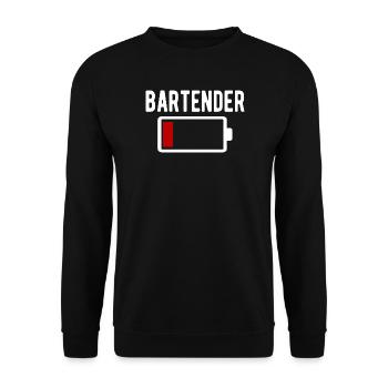 Bartender Charging Low Battery Funny - Unisex Sweatshirt - black - Front - Alina (178cm) & Michal (187cm)