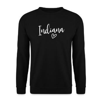 Indiana Heart Women's Love Indiana - Unisex Sweatshirt - black - Front - Alina (178cm) & Michal (187cm)