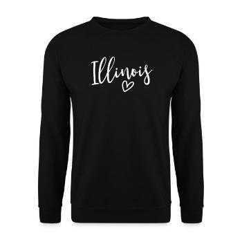 Amour des femmes du cœur de l’Illinois - Sweat-shirt Unisexe - noir - Devant - Alina (178cm) & Michal (187cm)
