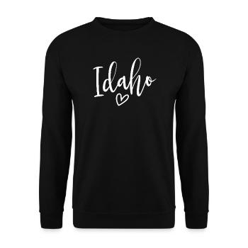 Idaho Heart Women's Love Idaho - Unisex Pullover - Schwarz - Vorne - Alina (178cm) & Michal (187cm)