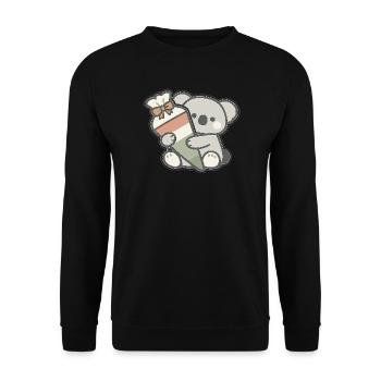 Finally schoolchild koala school cone school enrollment - Unisex Sweatshirt - black - Front - Alina (178cm) & Michal (187cm)